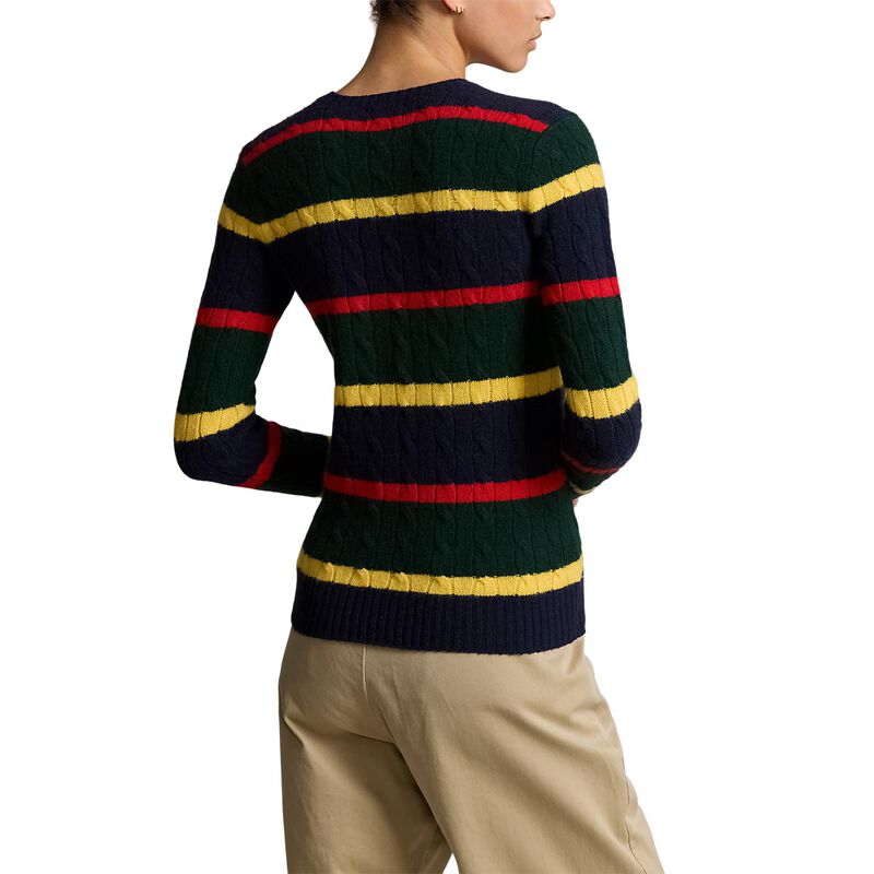 Polo Ralph Lauren Striped Cable-Knit Wool-Cashmere Sweater image number 1